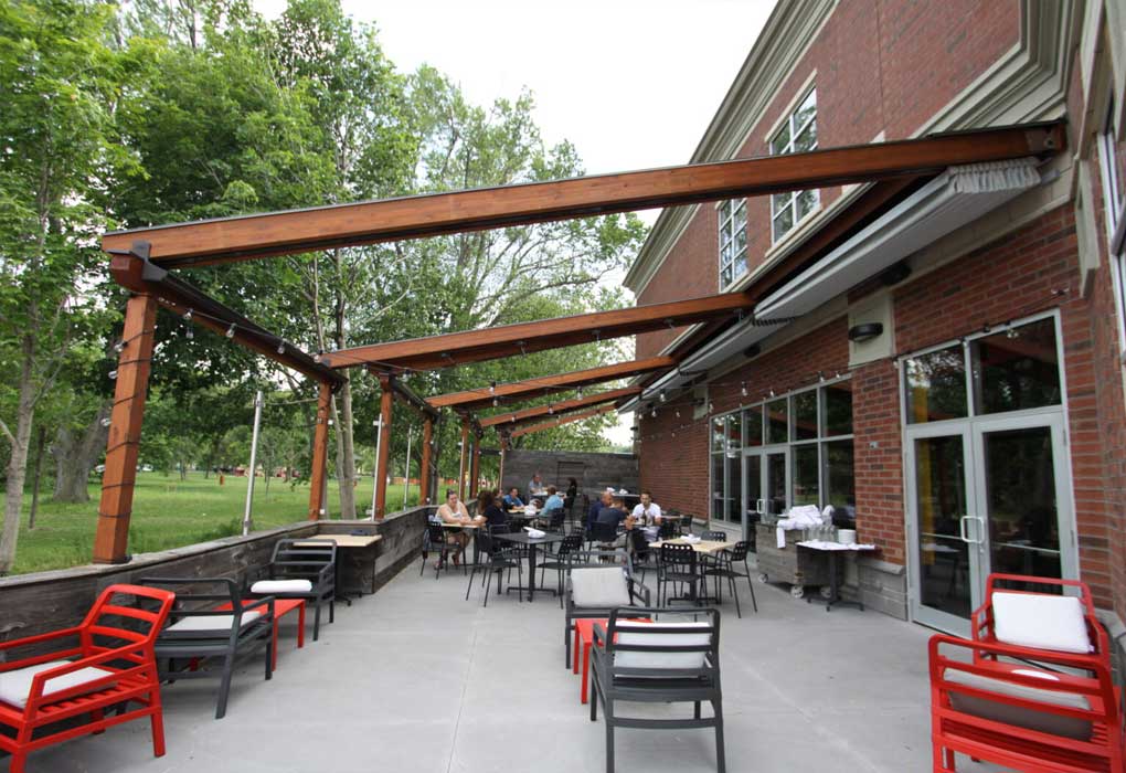 Wood Retractable Pergola in Guelph